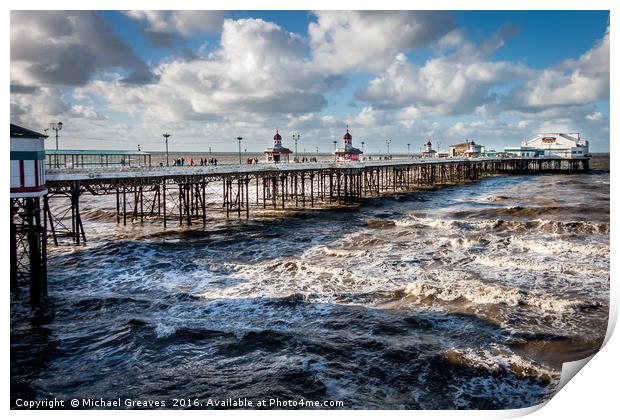 North Pier Blackpool Print by Michael Greaves