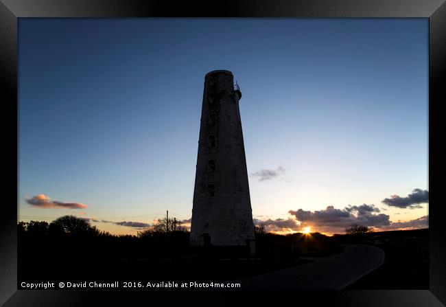 Leasowe Lighthouse Sunset  Framed Print by David Chennell