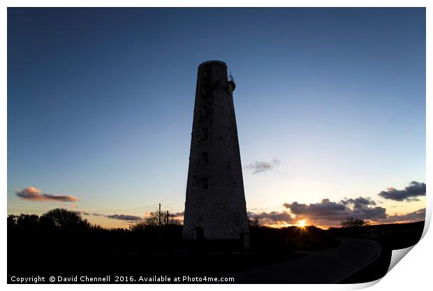 Leasowe Lighthouse Sunset  Print by David Chennell