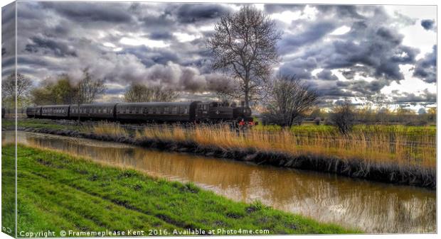 Steam train in cloudy conditions  Canvas Print by Framemeplease UK
