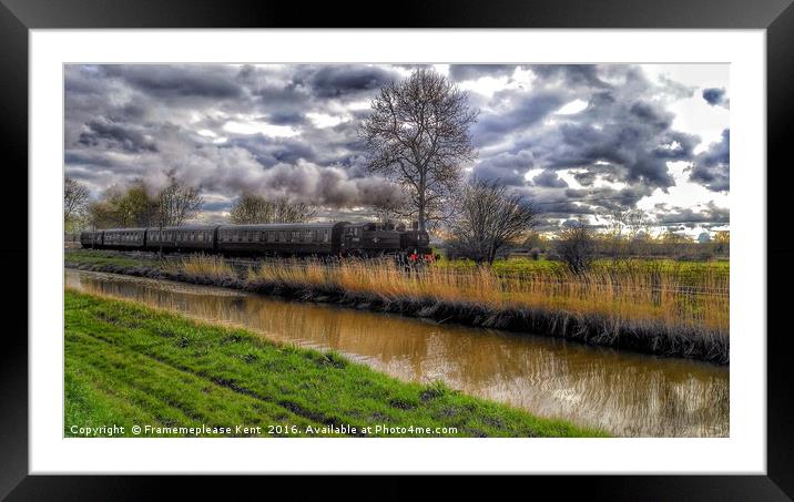 Steam train in cloudy conditions  Framed Mounted Print by Framemeplease UK