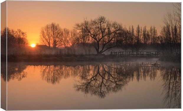 Sunrise over Barcombe Mills Canvas Print by Sue MacCallum- Stewart