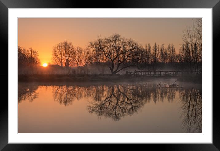 Sunrise over Barcombe Mills Framed Mounted Print by Sue MacCallum- Stewart