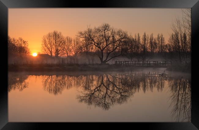 Sunrise over Barcombe Mills Framed Print by Sue MacCallum- Stewart
