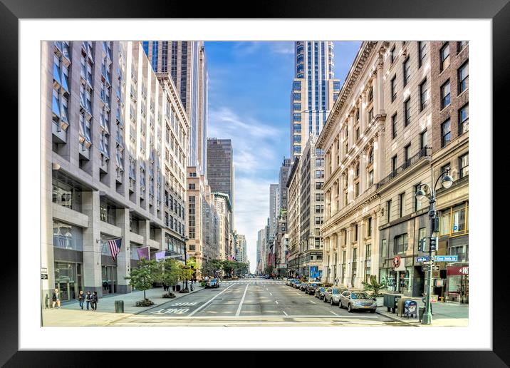 East 36th Street 5th Ave Framed Mounted Print by Valerie Paterson