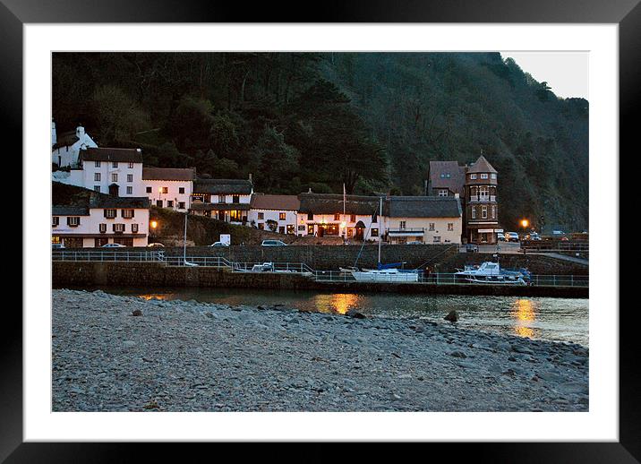 Lynmouth Harbour at Dusk Framed Mounted Print by graham young