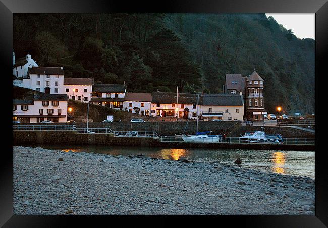 Lynmouth Harbour at Dusk Framed Print by graham young
