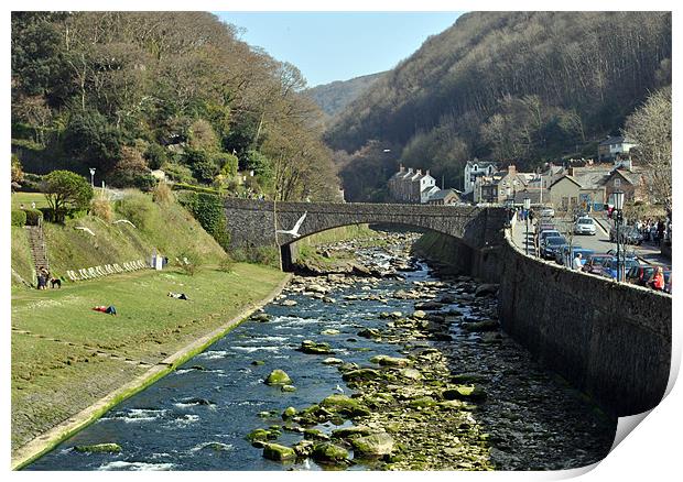 The East Lyn River at Lynmouth Print by graham young