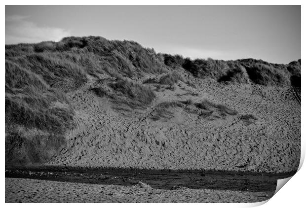 Sand Dunes at Saunton Print by patricia cannock