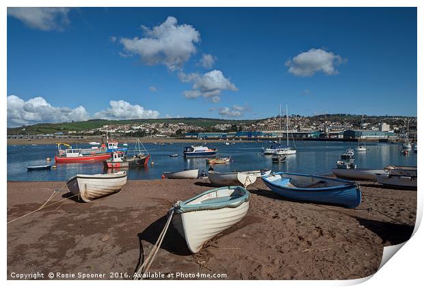 Teignmouth Back Beach on the River Teign Print by Rosie Spooner