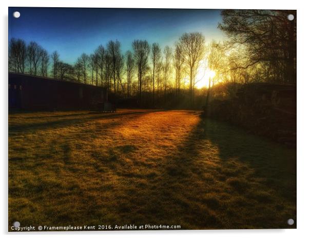 Sunrise on the farm  Acrylic by Framemeplease UK