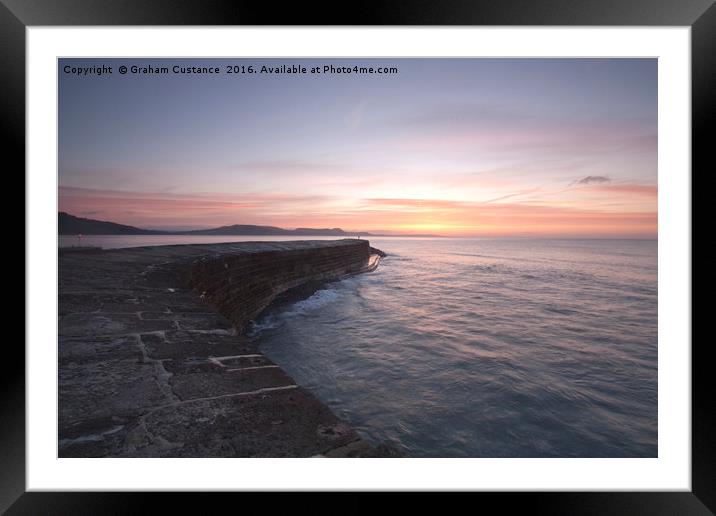 Sunrise at The Cobb, Lyme Regis Framed Mounted Print by Graham Custance