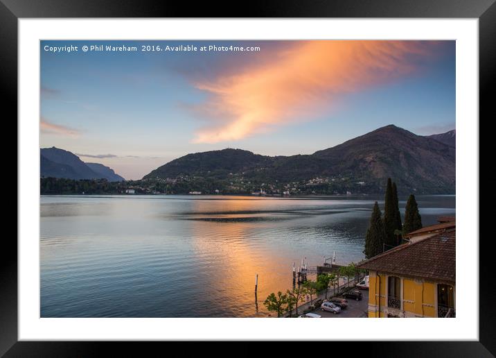 Sunrise over Lake Como Framed Mounted Print by Phil Wareham