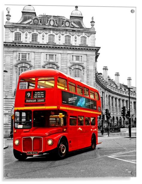 Routemaster red London bus  Acrylic by Omran Husain