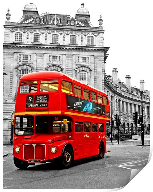 Routemaster red London bus  Print by Omran Husain