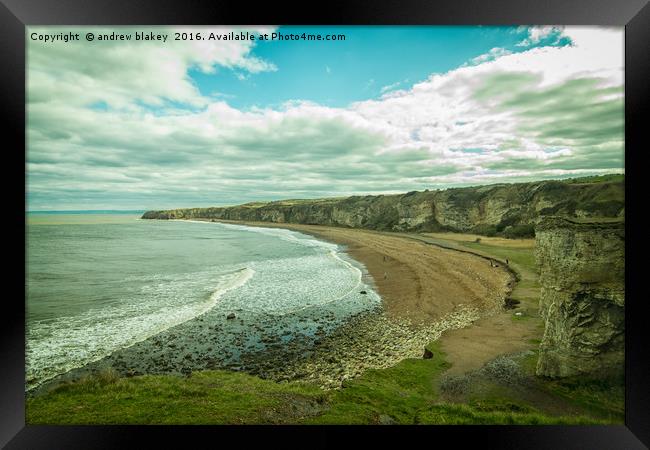 Blast Beach, Seaham Framed Print by andrew blakey