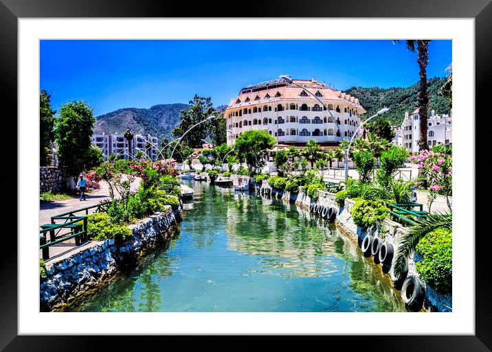 Marmaris Canal Framed Mounted Print by Valerie Paterson