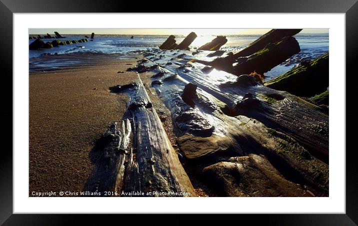 Tidal Timber Framed Mounted Print by Chris Williams