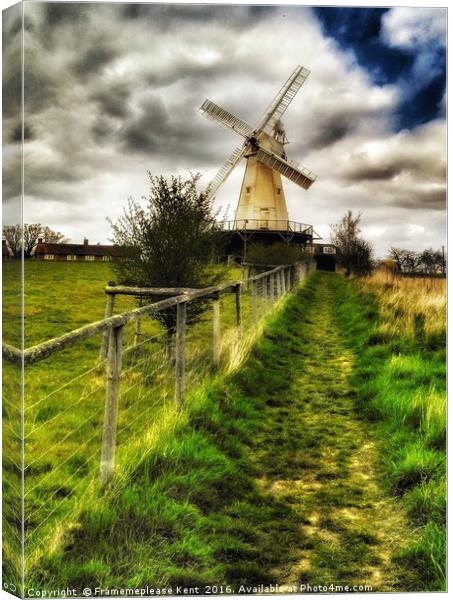 Woodchurch Windmill Canvas Print by Framemeplease UK