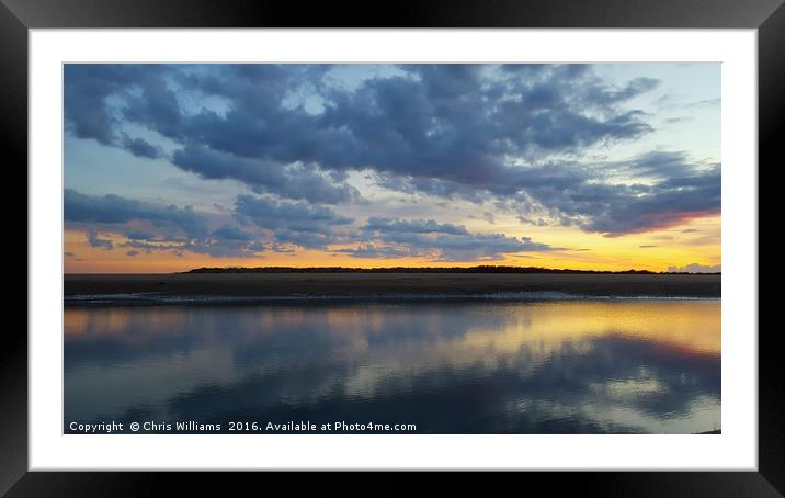 Sunset Reflections  Framed Mounted Print by Chris Williams
