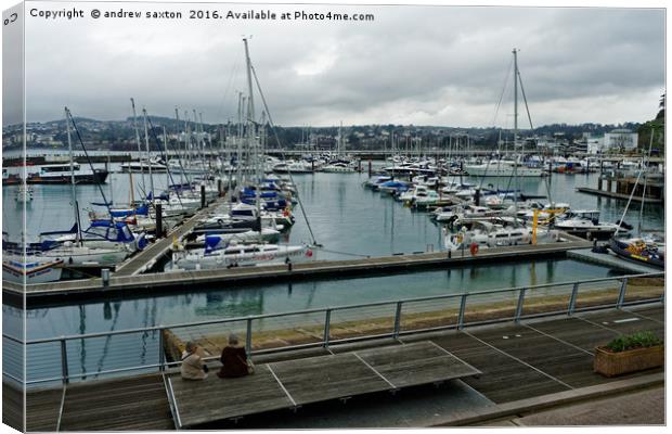 TORQUAY HARBOUR Canvas Print by andrew saxton