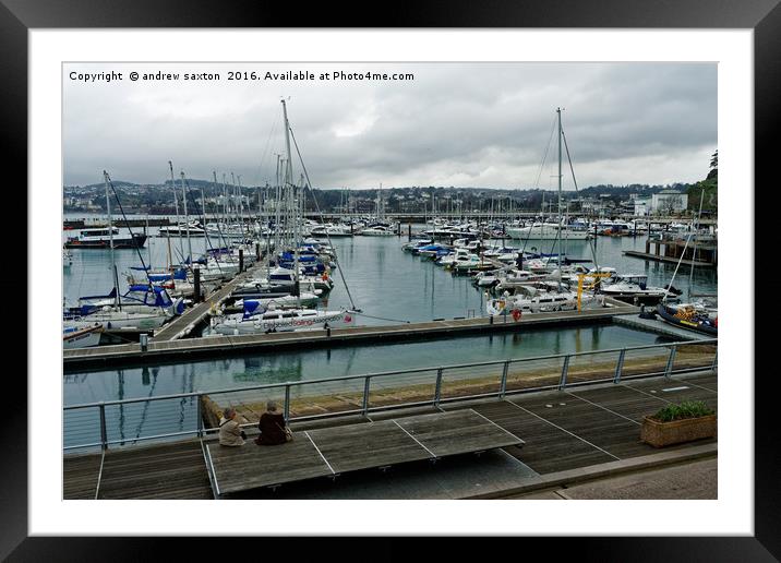 TORQUAY HARBOUR Framed Mounted Print by andrew saxton