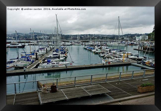 TORQUAY HARBOUR Framed Print by andrew saxton