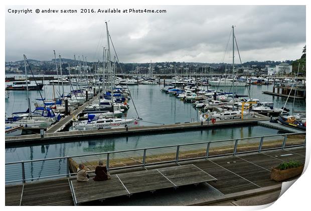 TORQUAY HARBOUR Print by andrew saxton