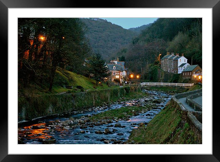 Lynmouth at Dusk Framed Mounted Print by graham young