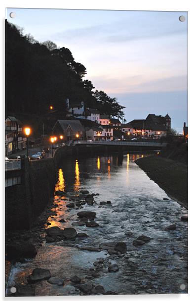 Lynmouth at dusk Acrylic by graham young