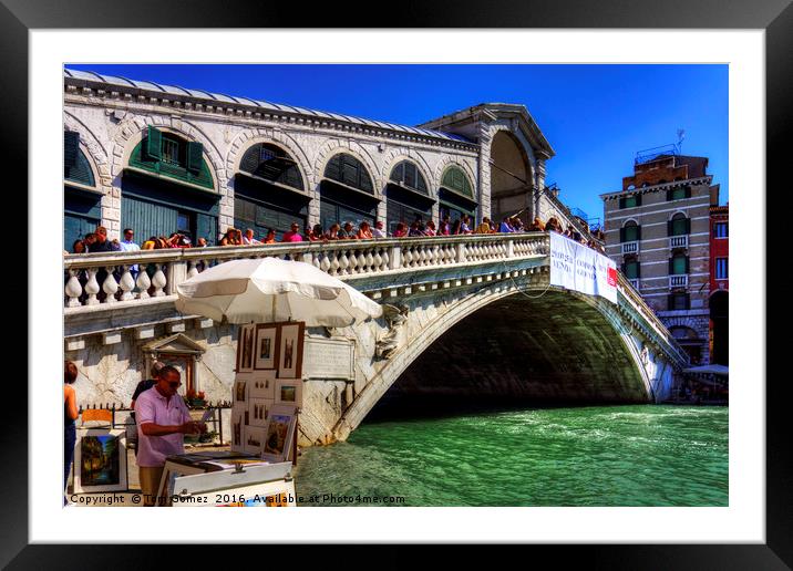 Rialto Bridge Framed Mounted Print by Tom Gomez