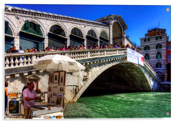 Rialto Bridge Acrylic by Tom Gomez