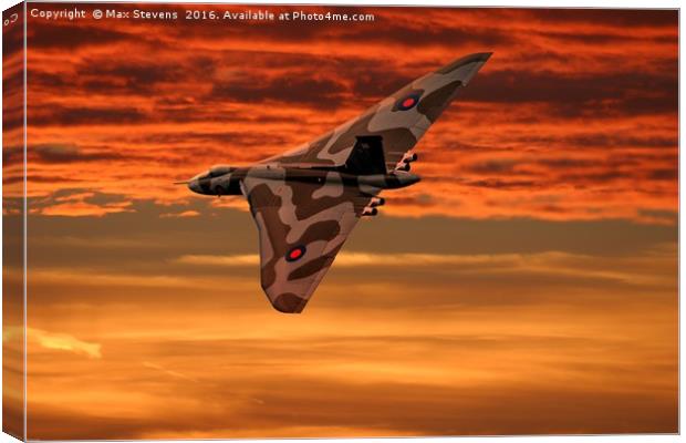 Vulcan into the sunset Canvas Print by Max Stevens