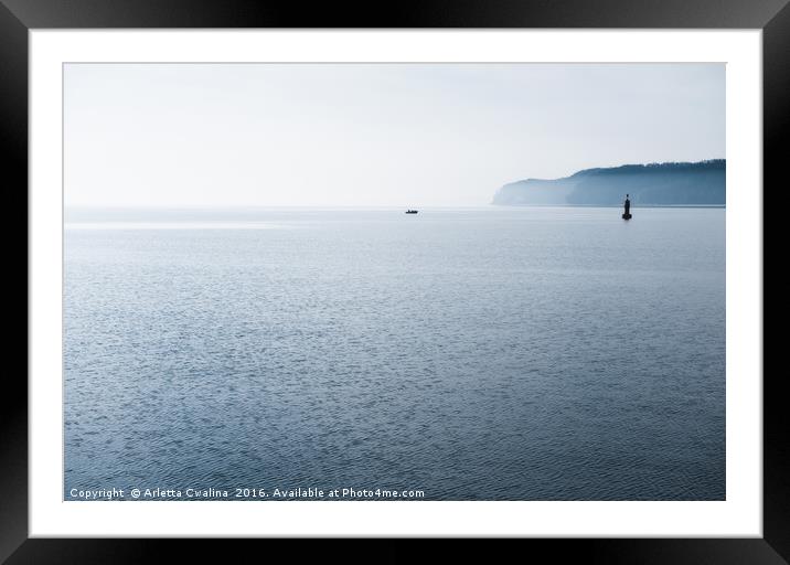 Gdynia calming Baltic Sea horizon Framed Mounted Print by Arletta Cwalina