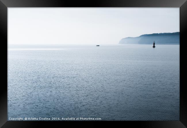 Gdynia calming Baltic Sea horizon Framed Print by Arletta Cwalina