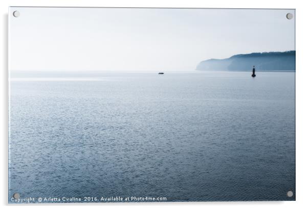Gdynia calming Baltic Sea horizon Acrylic by Arletta Cwalina