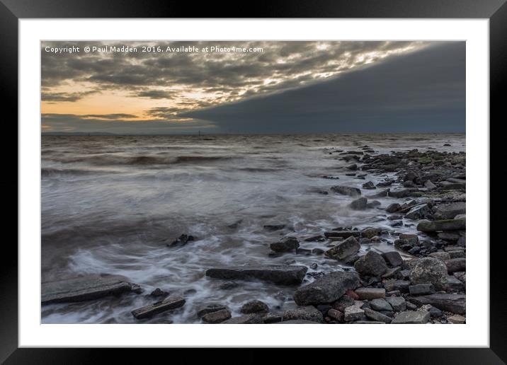 Tide on the rocks Framed Mounted Print by Paul Madden