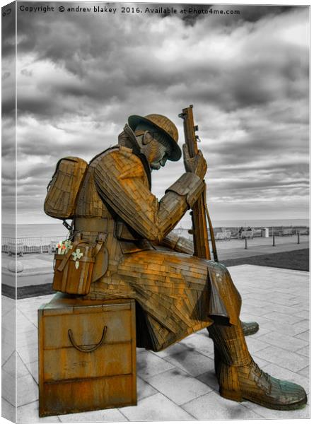 Tommy at Seaham Canvas Print by andrew blakey