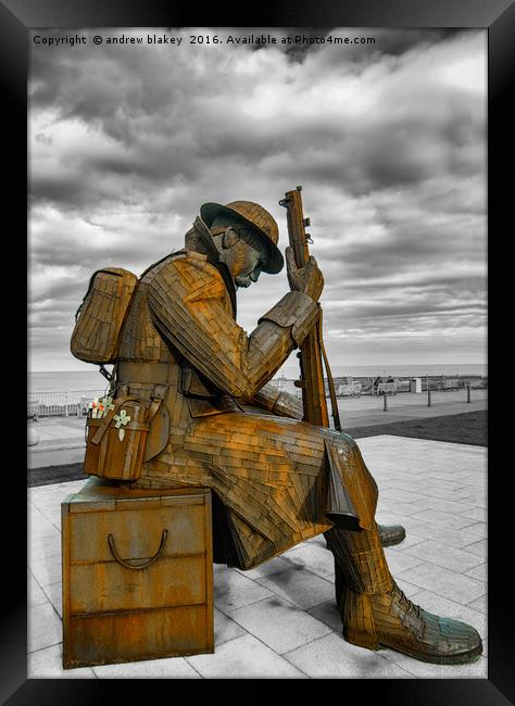 Tommy at Seaham Framed Print by andrew blakey