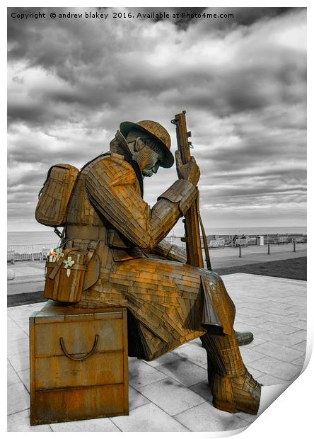Tommy at Seaham Print by andrew blakey
