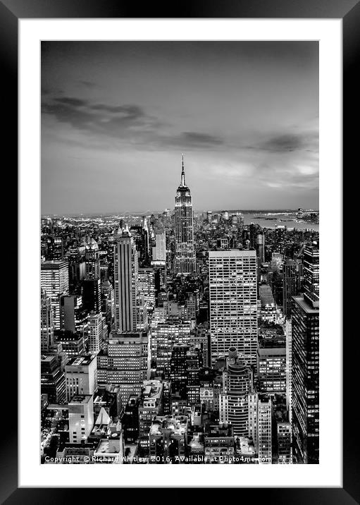 Empire State Building Framed Mounted Print by Richard Whitley