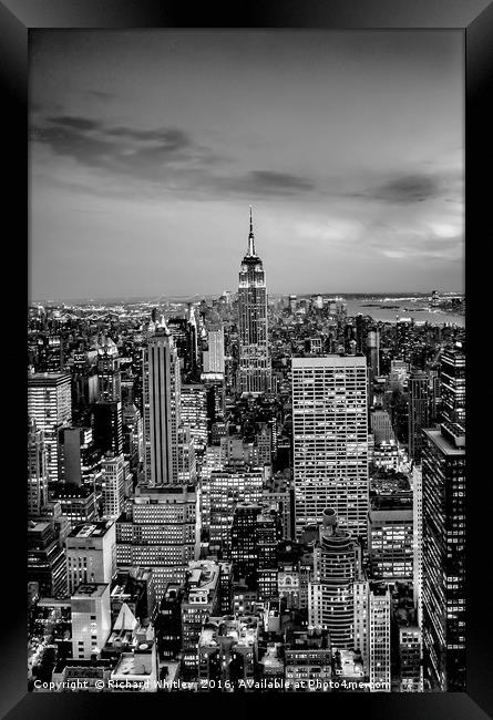 Empire State Building Framed Print by Richard Whitley