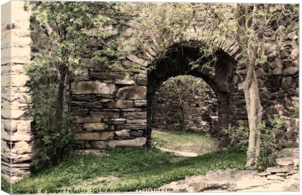 Old entrance to ruins of castle Canvas Print by Sergey Fedoskin