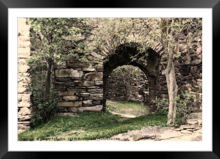 Old entrance to ruins of castle Framed Mounted Print by Sergey Fedoskin