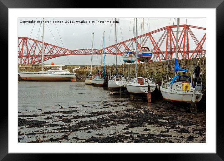 SOUTH QUEENSFERRY HARBOUR Framed Mounted Print by andrew saxton