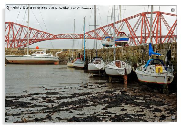 SOUTH QUEENSFERRY HARBOUR Acrylic by andrew saxton