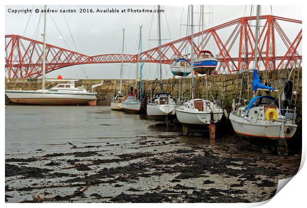 SOUTH QUEENSFERRY HARBOUR Print by andrew saxton