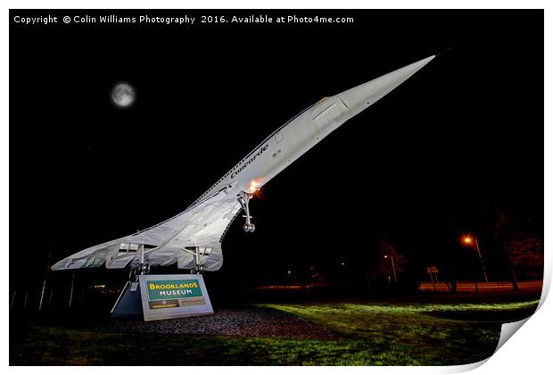 Floodlit Concorde 1 Print by Colin Williams Photography