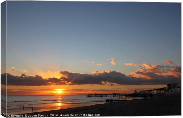 Sunset at Hastings Beach Canvas Print by Jason Stubbs