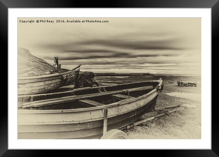 Fishing boats at Skinningrove Framed Mounted Print by Phil Reay